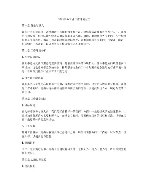 律师事务专业工作计划范文