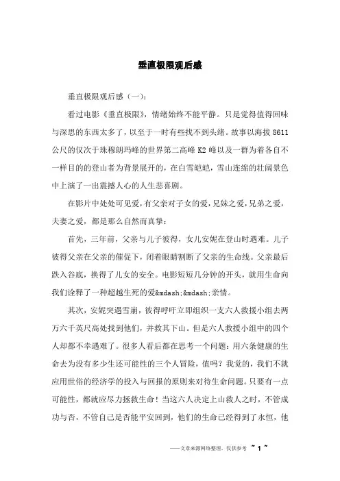垂直极限观后感