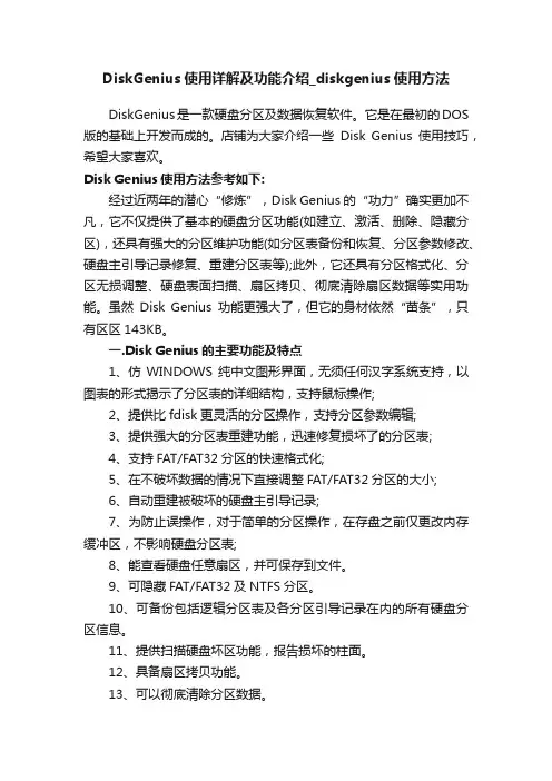 DiskGenius使用详解及功能介绍_diskgenius使用方法