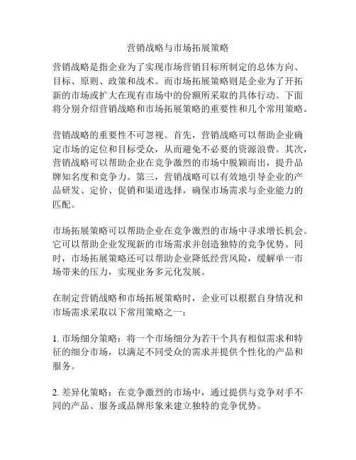 营销战略与市场拓展策略