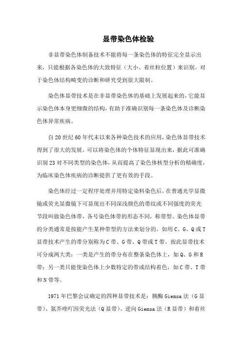 遗传性疾病检验技术—显带染色体检验