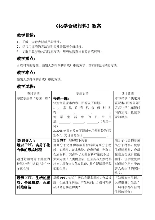 9.2化学合成材料教案