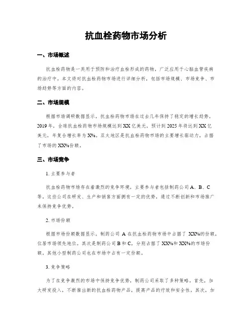 抗血栓药物市场分析
