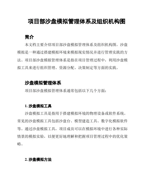 项目部沙盘模拟管理体系及组织机构图