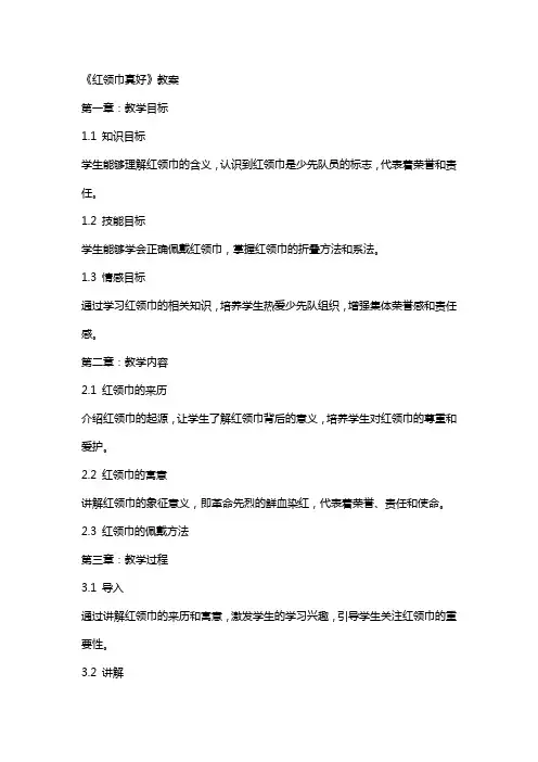 《红领巾真好 》教案