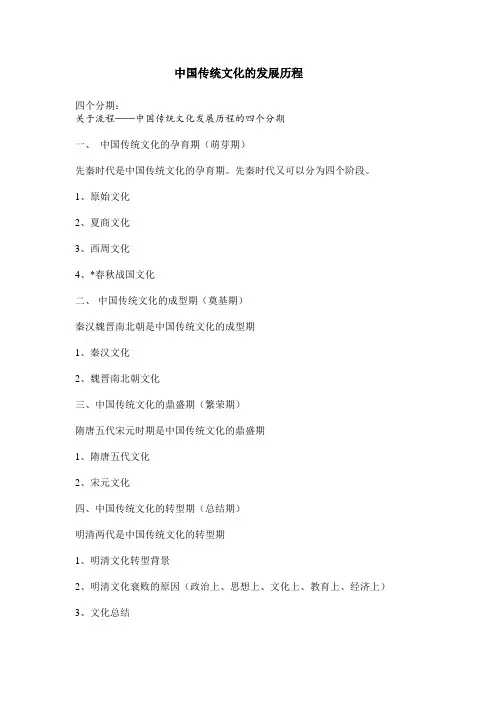 中国传统文化发展历程概述