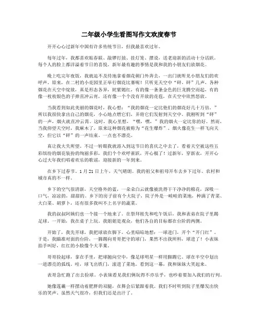 二年级小学生看图写作文欢度春节