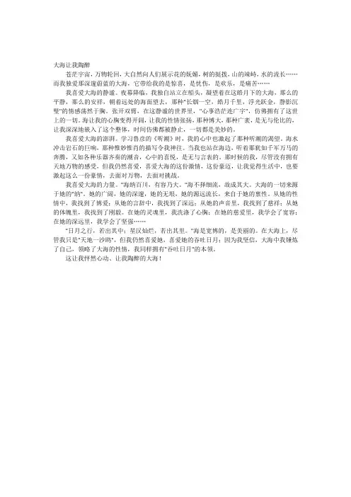 大海让我陶醉