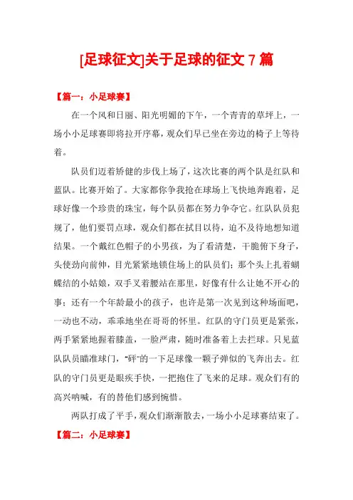 [足球征文]关于足球的征文7篇