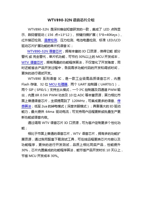 WTV890-32N语音芯片介绍