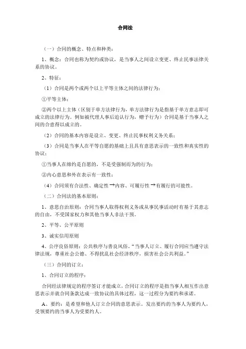 合同法复习知识点