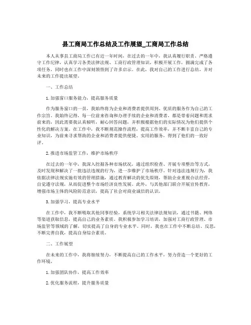 县工商局工作总结及工作展望_工商局工作总结