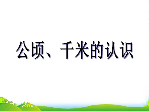 人教三年级下册数学课件 5《面积》公顷、千米的认识 (共21张PPT)