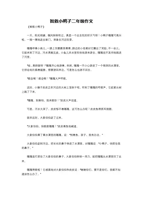 智救小鸭子二年级作文