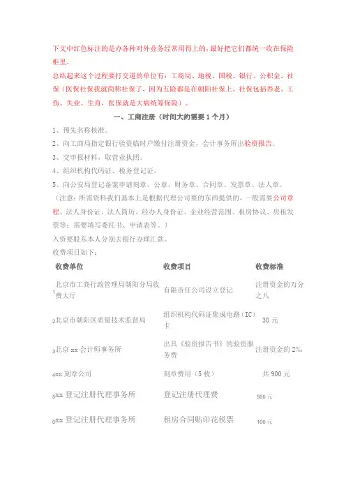 公司成立初期流程等
