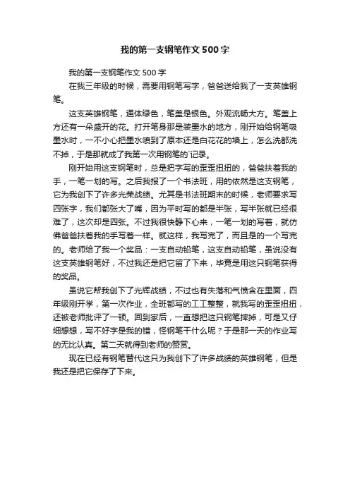 我的第一支钢笔作文500字