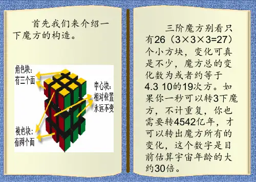 三阶魔方教程教师上课PPT课件