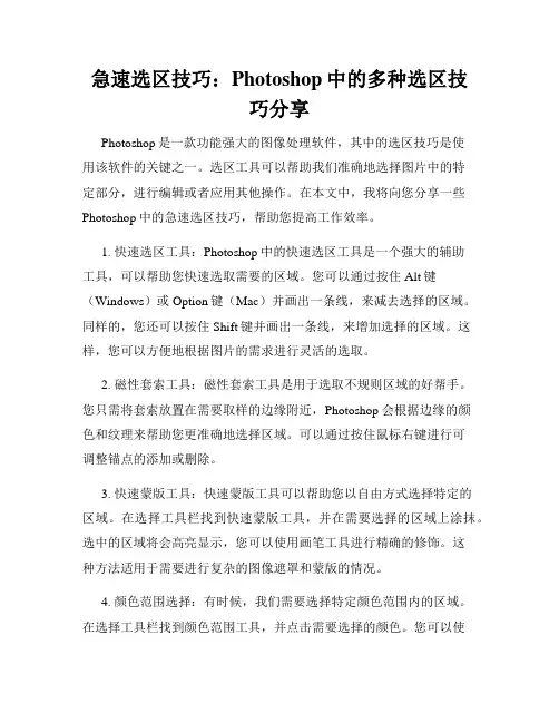 急速选区技巧 Photoshop中的多种选区技巧分享
