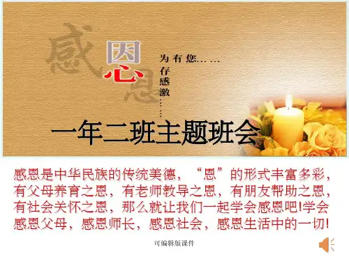 小学生感恩父母主题班会1ppt课件