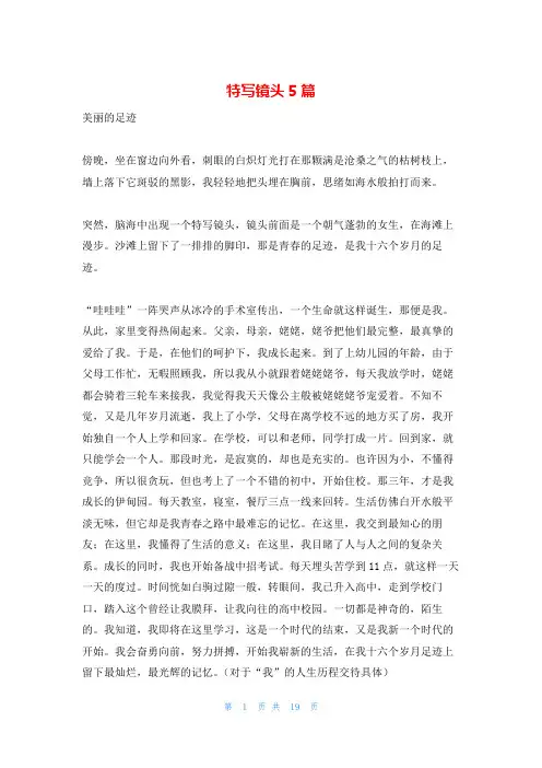 特写镜头5篇