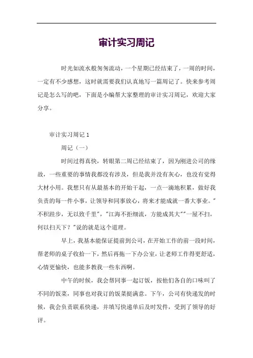 审计实习周记