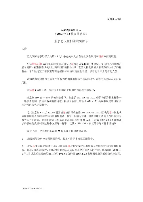 IMO消防救生等标识图