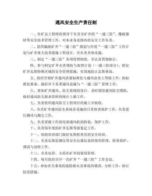 通风安全生产责任制