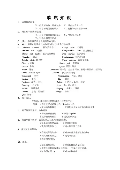 PET吹瓶常见问题处理