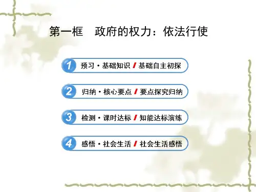 【人教版】高中政治必修二：2.4.1《政府的权力-依法行使》课件