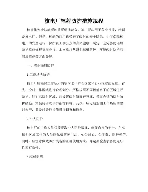 核电厂辐射防护措施规程