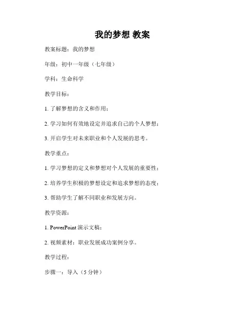 我的梦想 教案