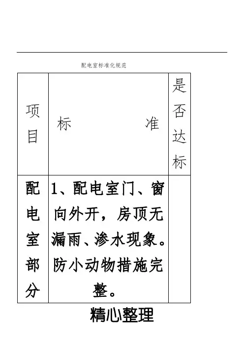配电室标准化方法