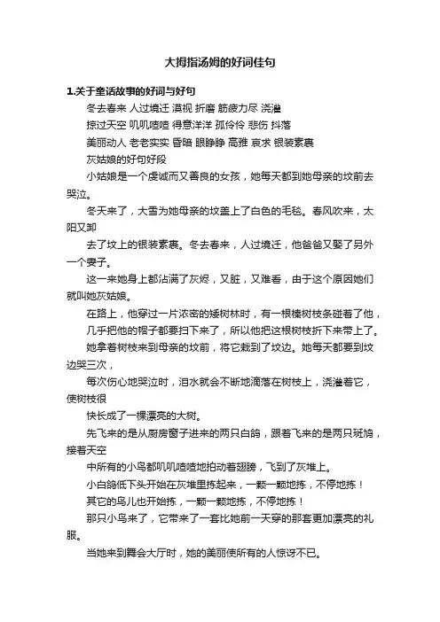 大拇指汤姆的好词佳句