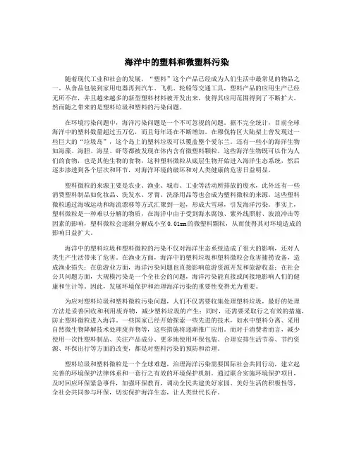 海洋中的塑料和微塑料污染