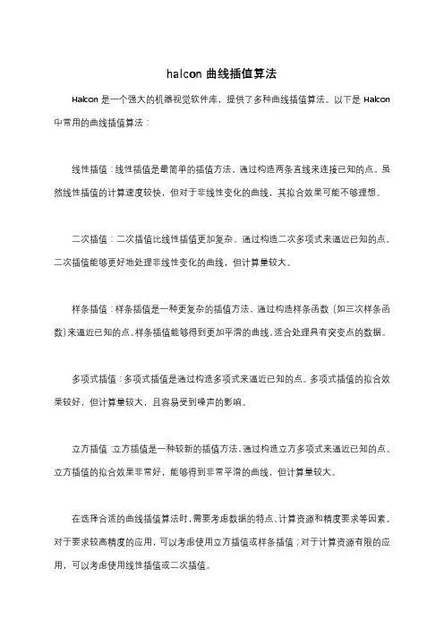halcon曲线插值算法