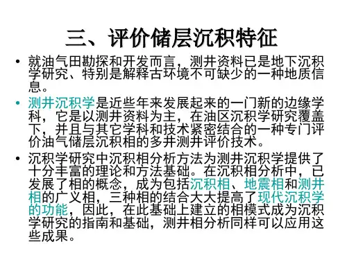 测井地质学-3储层沉积特征概论