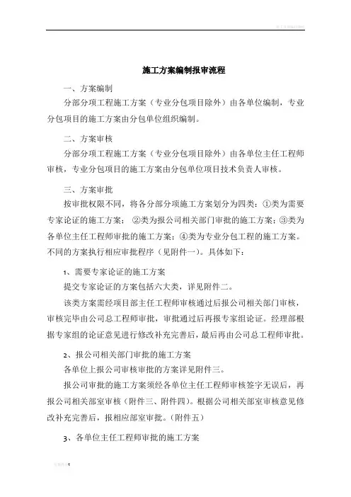 施工方案编制报审流程技术文件