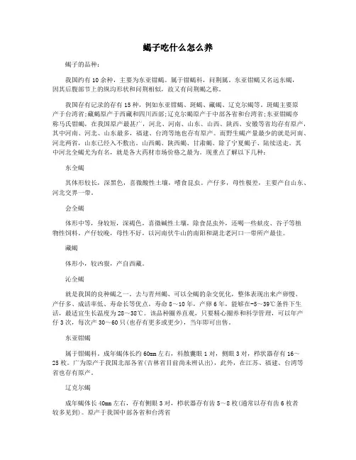 蝎子吃什么怎么养