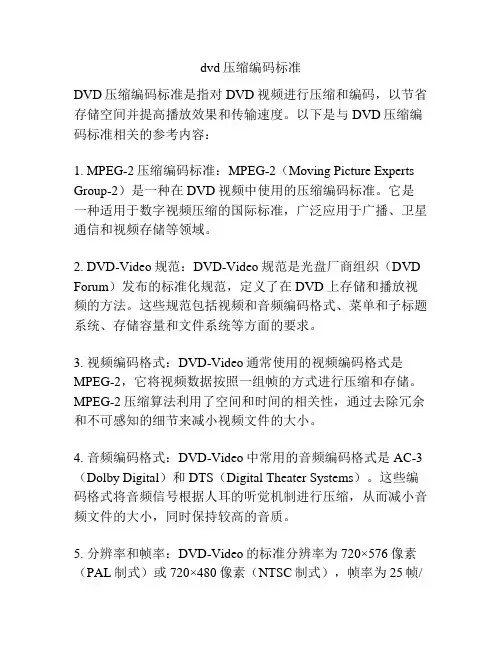 dvd压缩编码标准