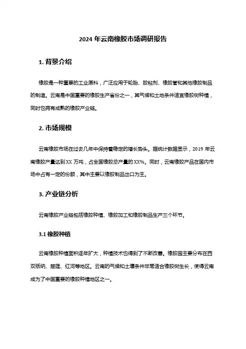 2024年云南橡胶市场调研报告