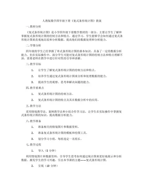 人教版数学四年级下册《复式条形统计图》教案