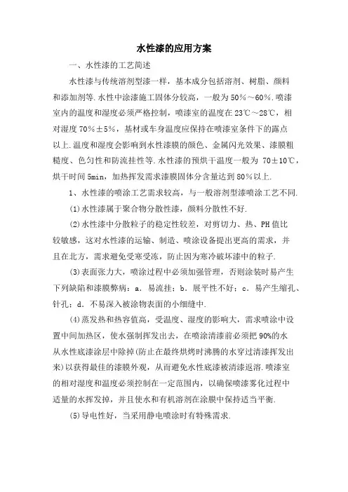 水性漆的应用方案