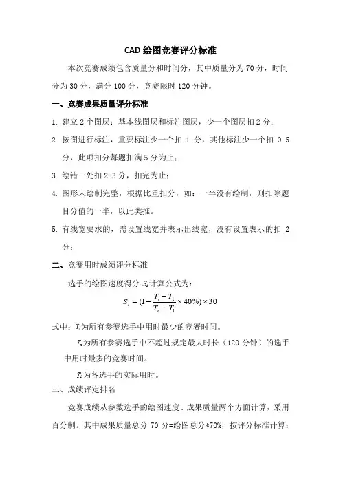 CAD绘图竞赛评分细则
