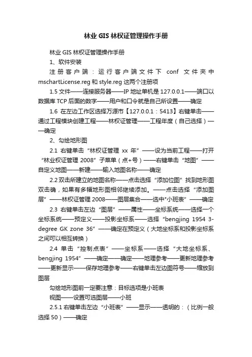 林业GIS林权证管理操作手册