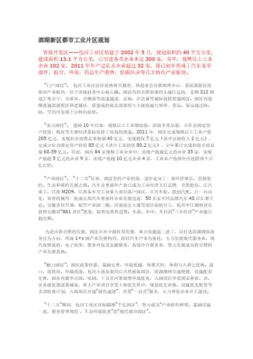【VIP专享】滨湖新区都市工业片区规划