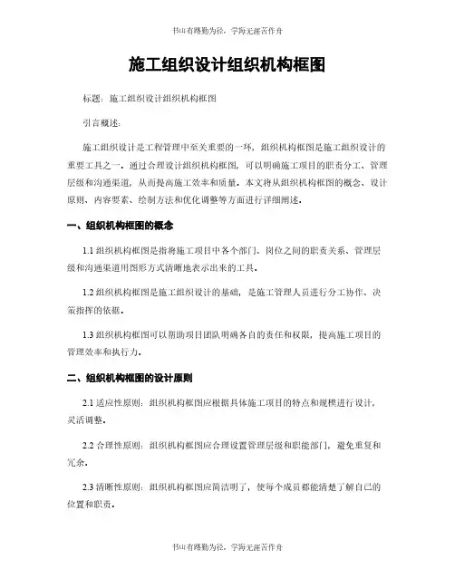 施工组织设计组织机构框图