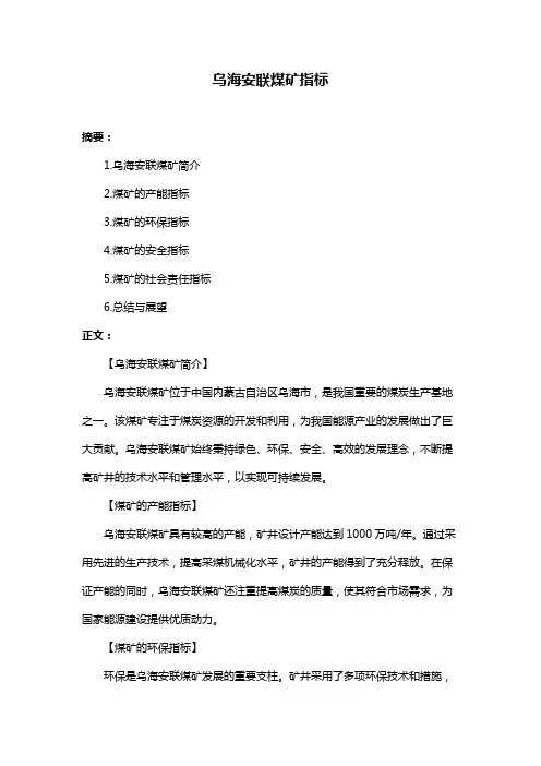 乌海安联煤矿指标