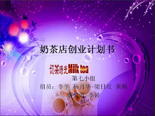 奶茶店创业计划书ppt课件