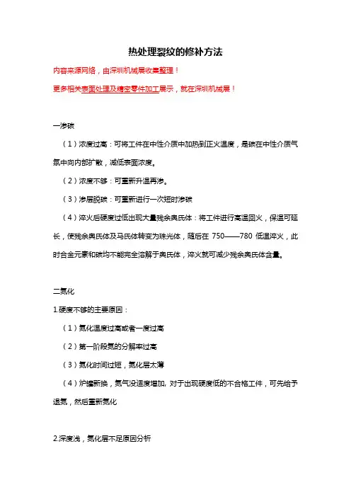 热处理裂纹的修补方法【汇总】