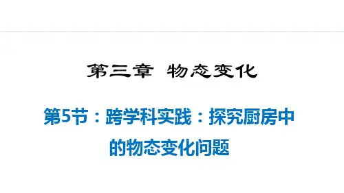 2024年秋人教八年级物理上册3.5  探索厨房中的物态变化问题(课件)